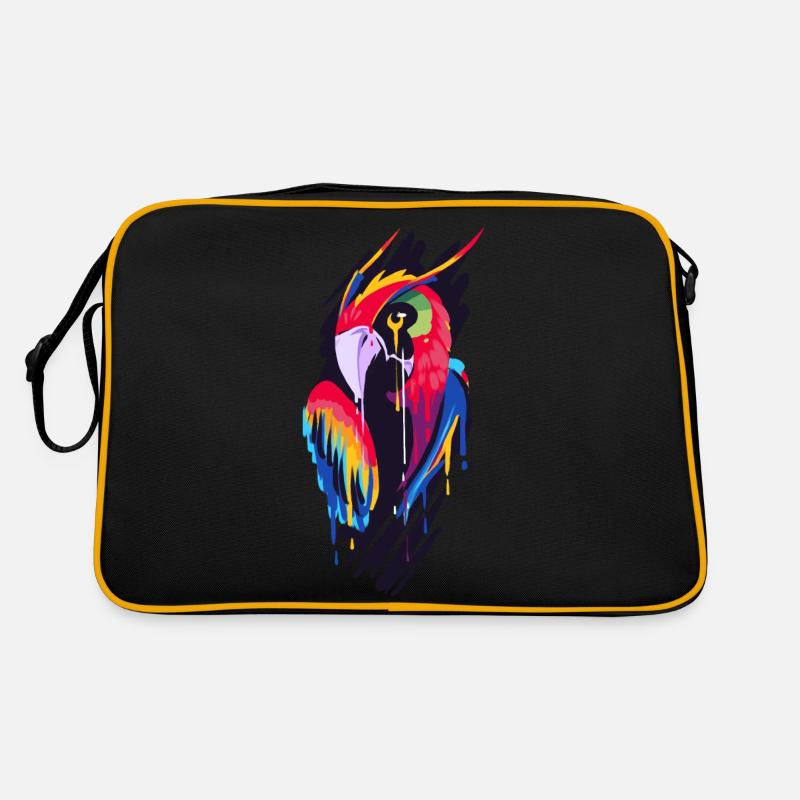Papagei - Retro Tasche - Schwarz/Gold