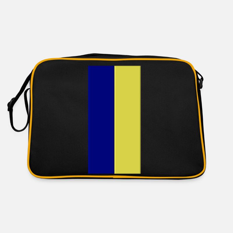 Blau Gelb Farben Retro Tasche