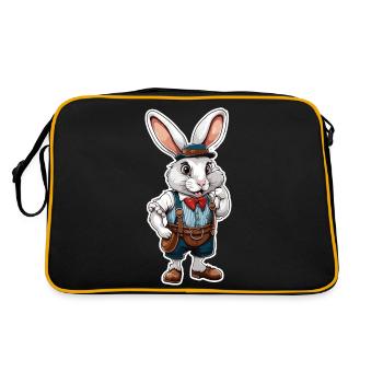Lederhosen / Animal / Traditional costume / Tradition / Rabbit - Retro Bag - black/gold - Back