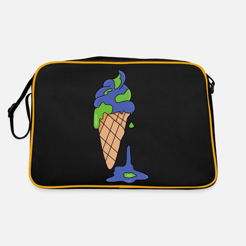 Eis Klimawandel - Retro Tasche - Schwarz/Gold