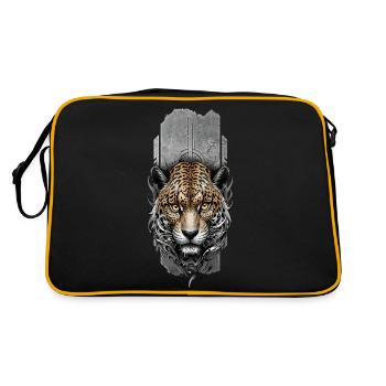 Fierce Majesty: Intense Jaguar Head - Retro Bag - black/gold - Back