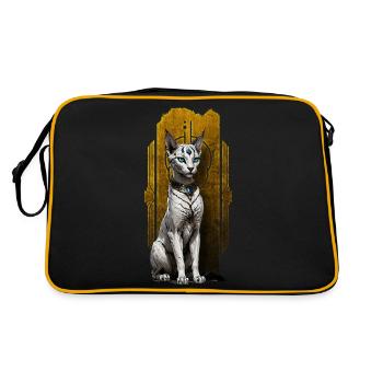 Majesté vigilante de Bastet : Protecteur du divin - Sac Retro - noir/or - Dos