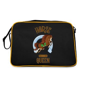 A Horse the riding Queen - Retro Tasche - Schwarz/Gold - Hinten