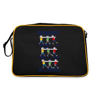 Teamarbeit Teamwork Gruppenarbeit Teamfähig Spruch - Retro Tasche - Schwarz/Gold - Hinten