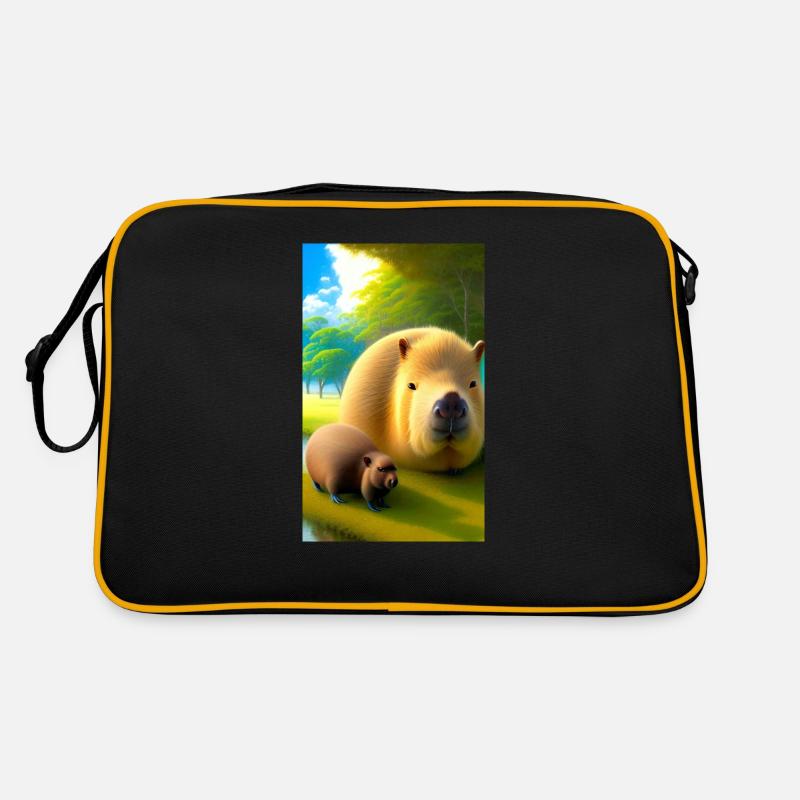 Comic Portrait of a Capybara Wasserschwein Retro Bag