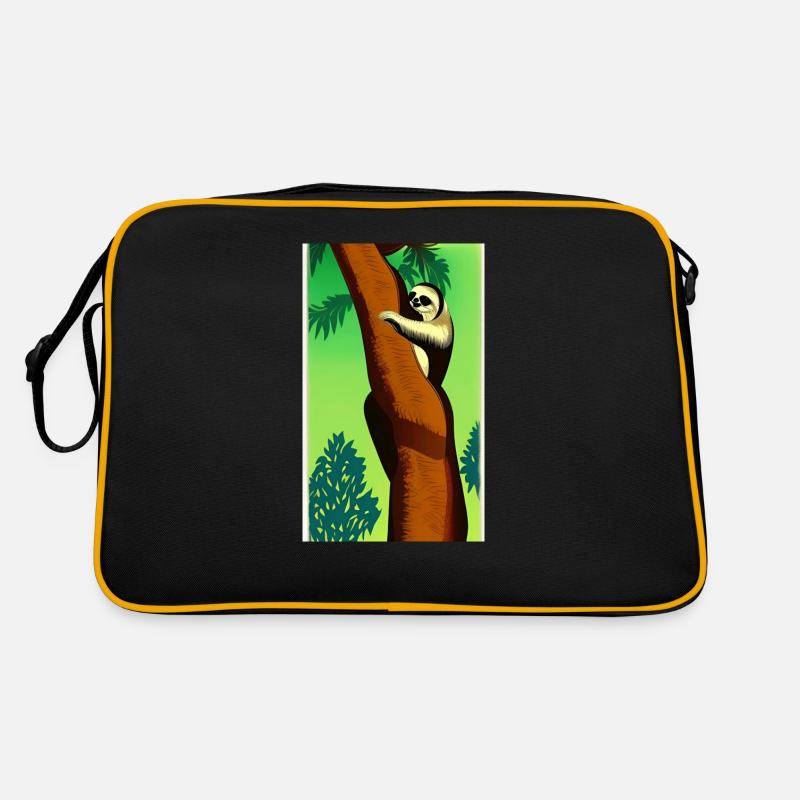 Comic Zeichnung Faultier Folivora Retro Tasche