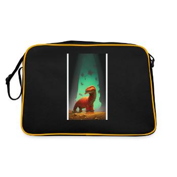 Creepy Horror Comic Alien on a strange planet land - Retro Bag - black/gold - Back