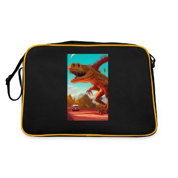 Creepy Horror Comic Alien on a strange planet land - Retro Bag - black/gold - Back