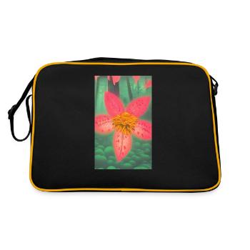 Fantasieblume Bidens triplinervia - Retro Tasche - Schwarz/Gold - Hinten