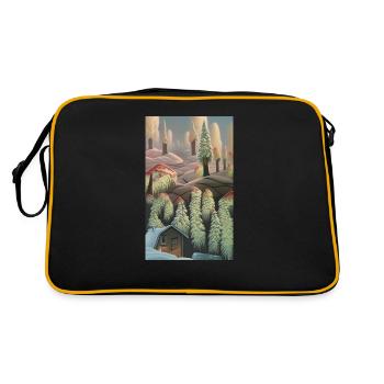 Paysage hivernal fantastique neige - Sac Retro - noir/or - Dos