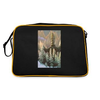 Paysage hivernal fantastique neige - Sac Retro - noir/or - Dos