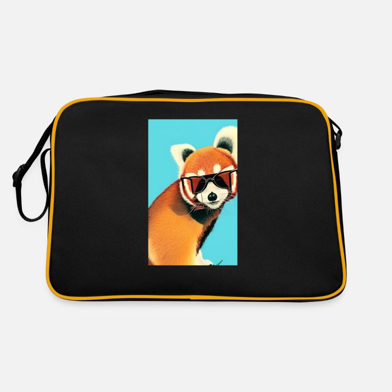 Cool red panda wit sunglasses comic drawing summer Retro Bag