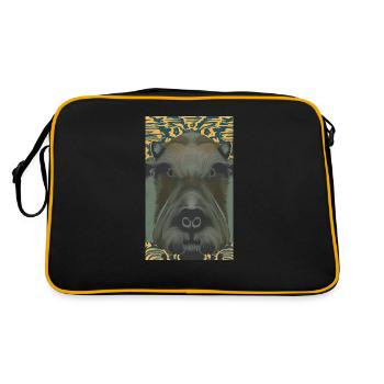 Portrait comique d’un capybara - Sac Retro - noir/or - Dos