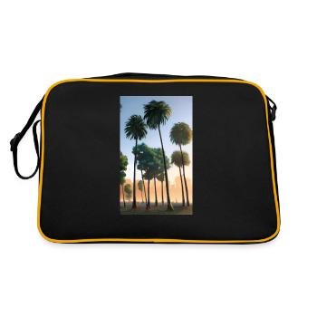 Paysage de palmiers de plage de Los Angeles - Sac Retro - noir/or - Dos