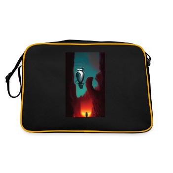 Vaisseau spatial robot Comic effrayant Alien sur un étrange - Sac Retro - noir/or - Dos