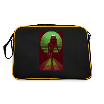 Creepy Horror Comic Alien on a strange planet land - Retro Bag - black/gold - Back