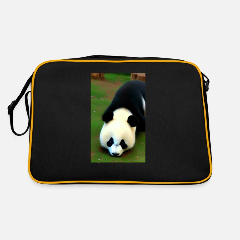 Panda cool portrait drawing close-up cool Retro Bag