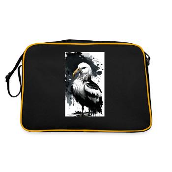 Graceful seagull on the horizon - Retro Bag - black/gold - Back