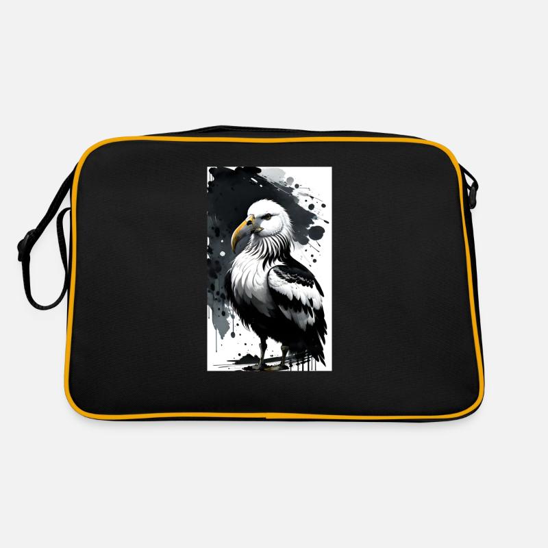 Mouette gracieuse à l’horizon - Sac Retro - noir/or