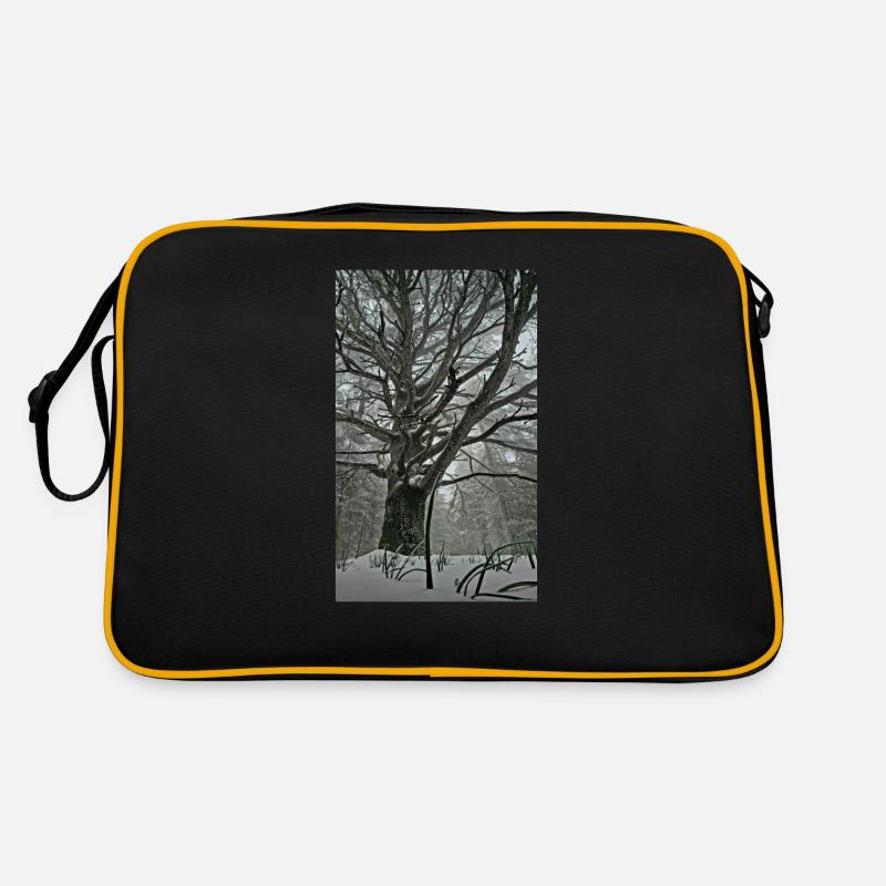 Träumen Sie vom Wald - Retro Tasche - Schwarz/Gold