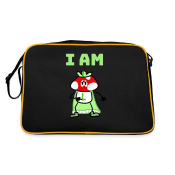 I am L! - Retro Tasche - Schwarz/Gold - Hinten