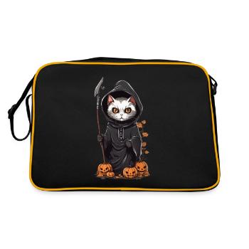 Cute Halloween Cat Druid Costume Design - Retro Bag - black/gold - Back