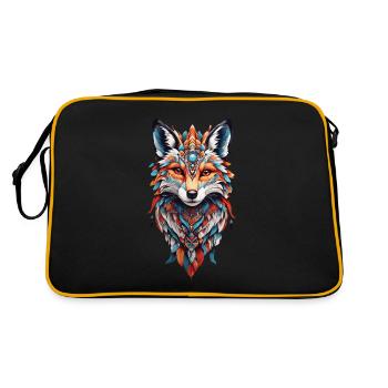 Spiritual Indian Fox Feather Design Boho Style - Retro Bag - black/gold - Back