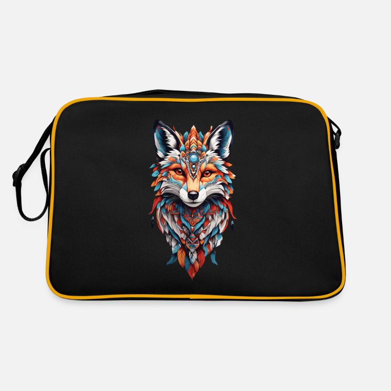 Spiritual Indian Fox Feather Design Boho Style Retro Bag