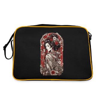 Moderne Geisha Streetwear Rétro Japon Art Style - Sac Retro - noir/or - Dos