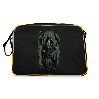Magier Cthulhu Halloween Horror aus der Tiefe - Retro Tasche - Schwarz/Gold - Hinten