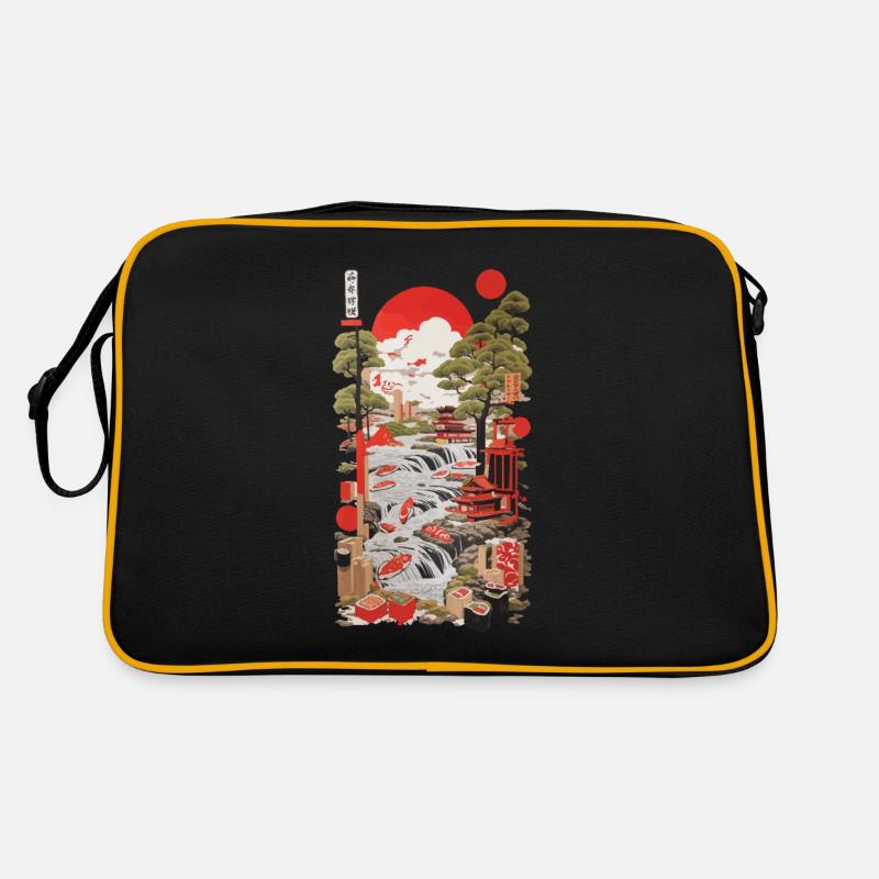 Ukiyo-E Sushi Design im Retro Vintage Stil Retro Tasche