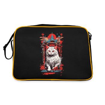 Vintage Japon Chat Ukiyo-E Rétro Design - Sac Retro - noir/or - Dos