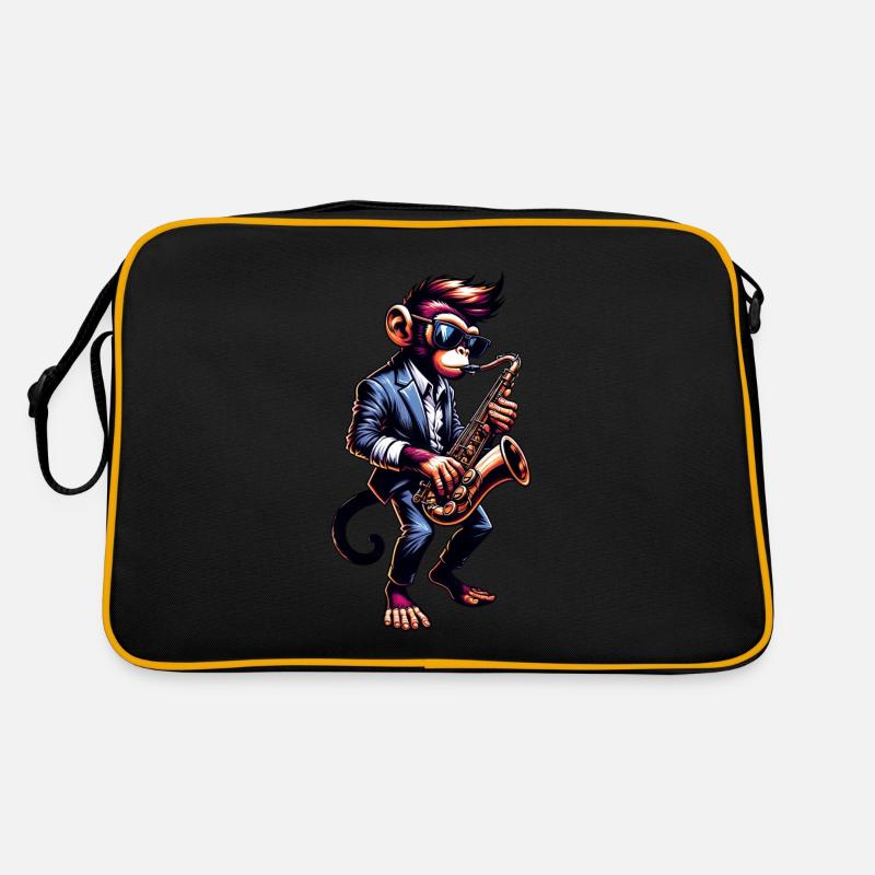 Cool Monkey Saxophone Jazz Music Chimpanzee Retro Bag