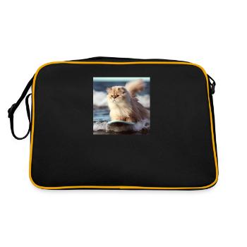 Chat persan Negan surfer - Sac Retro - noir/or - Dos
