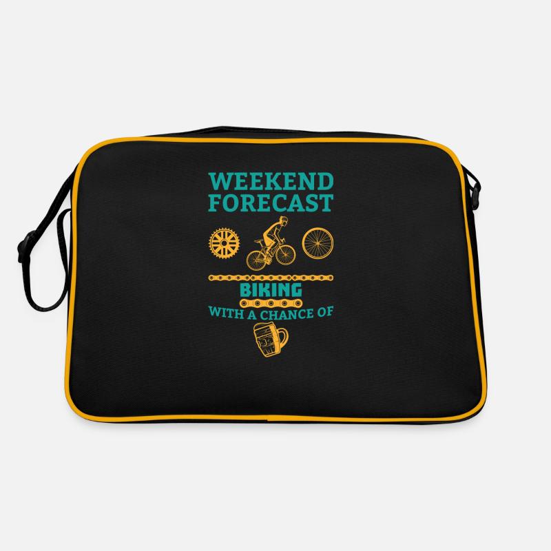 Weekend forecast biking gift cyclist sport - Retro Bag - black/gold