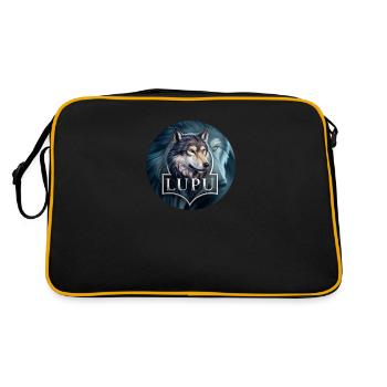 Der Wolf - Retro Tasche - Schwarz/Gold - Hinten