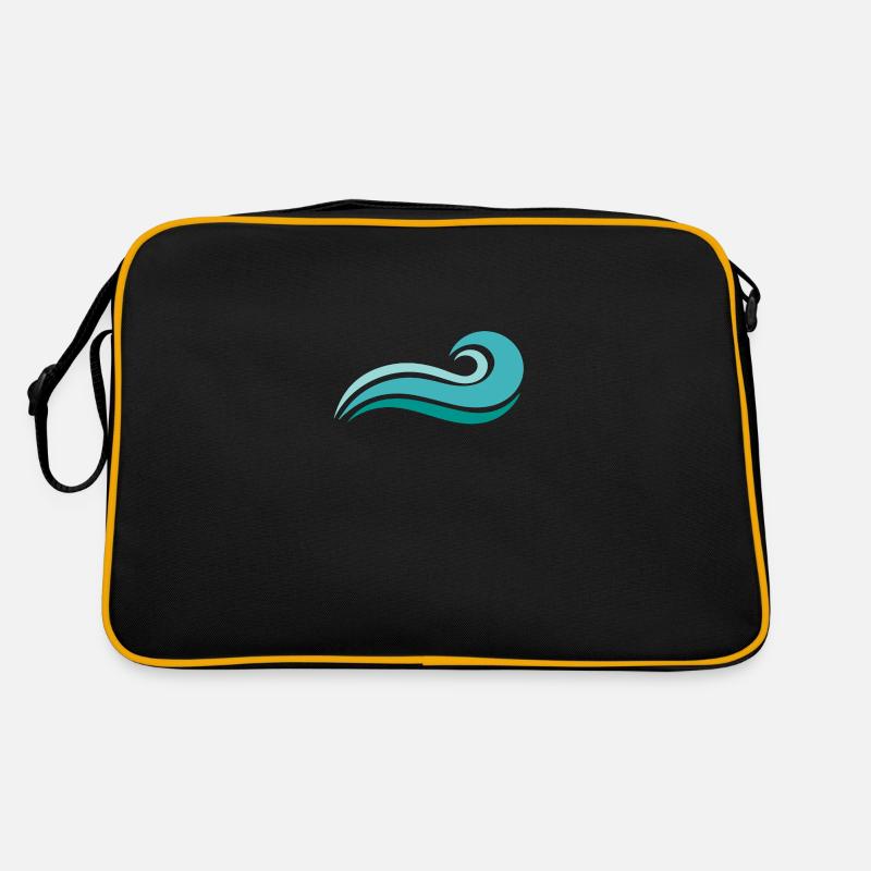 Welle - Retro Tasche - Schwarz/Gold