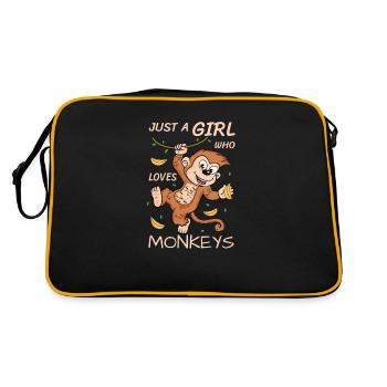 Just A Girl Who Loves Monkeys Singes Idée cadeau - Sac Retro - noir/or - Dos