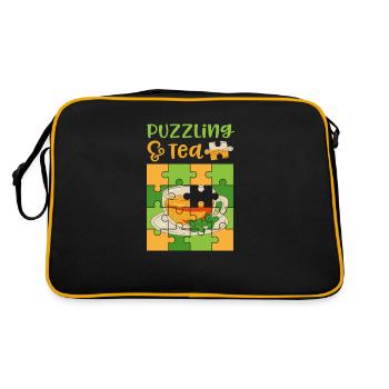 Thé et Puzzles Puzzle drôle - Sac Retro - noir/or - Dos