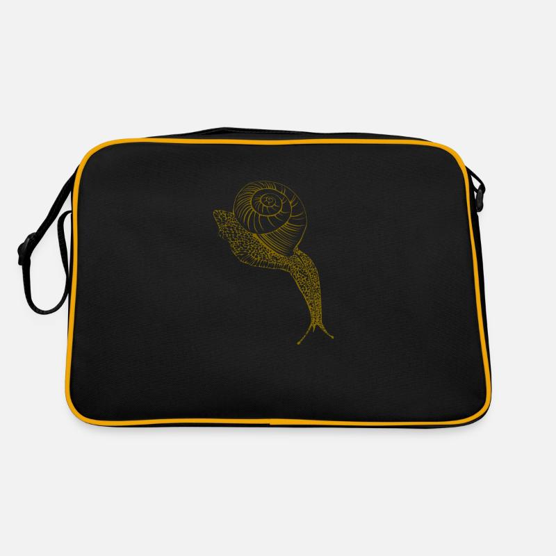 Brown snail - Retro Tasche - Schwarz/Gold