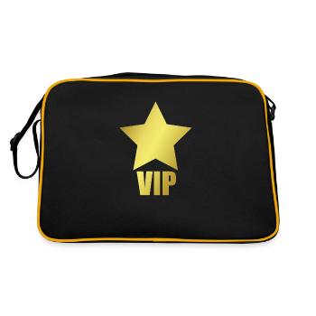 VIP v.i.p. Stern gold wichtig - Retro Tasche - Schwarz/Gold - Hinten