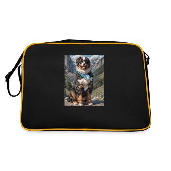 Chiot Bouvier Bernois - Sac Retro - noir/or - Dos