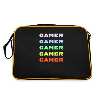 GAMER GAMER GAMER GAMER GAMER - Retro Bag - black/gold - Back