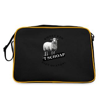 Sie müssen die Schaufel nicht so stehen lassen. Dialekt-Shirts - Retro Tasche - Schwarz/Gold - Hinten