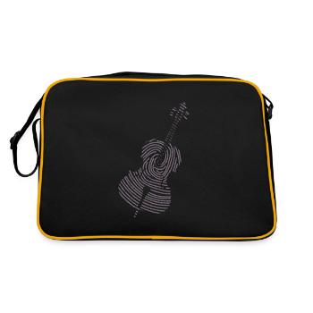 Classical Music Instrument Cello DNA Strand - Retro Bag - black/gold - Back