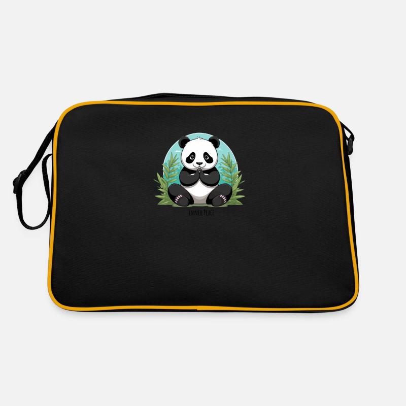 Inner Peace – Meditierender Panda Retro Tasche