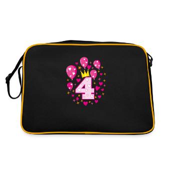 04 4 anniversaire filles ballons de couronne étoiles - Sac Retro - noir/or - Dos