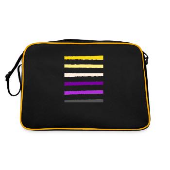 non binary stripe - Retro Bag - black/gold - Back