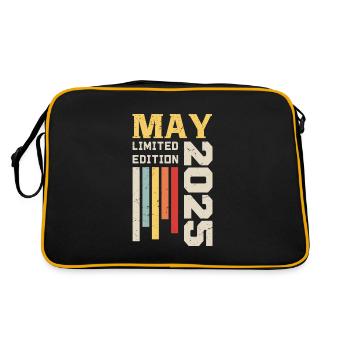 Mai 2025 - Cadeau anniversaire né en Mai 2025 Mai - Sac Retro - noir/or - Dos