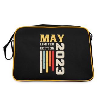Mai 2023 - Cadeau anniversaire né en Mai 2023 Mai - Sac Retro - noir/or - Dos